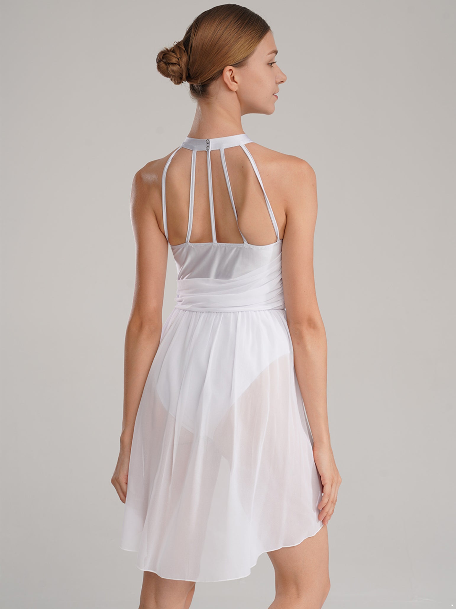 Robe de danse contemporaine lyrique en mousseline de soie pour femmes