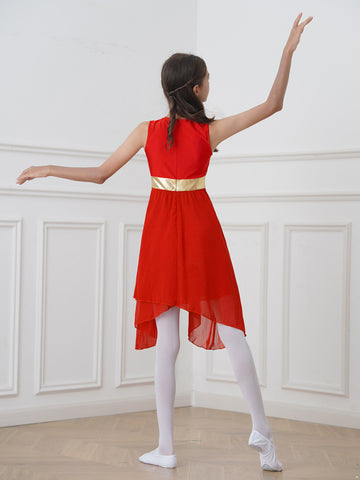 Robe de danse de culte sans manches pour enfants filles