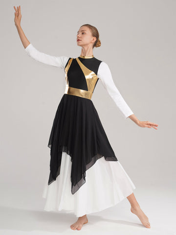 Robe de danse de louange à col roulé pour femmes