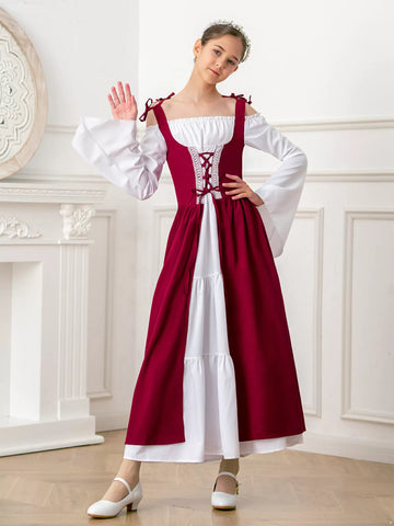 Costume da principessa medievale per bambina in abito rinascimentale