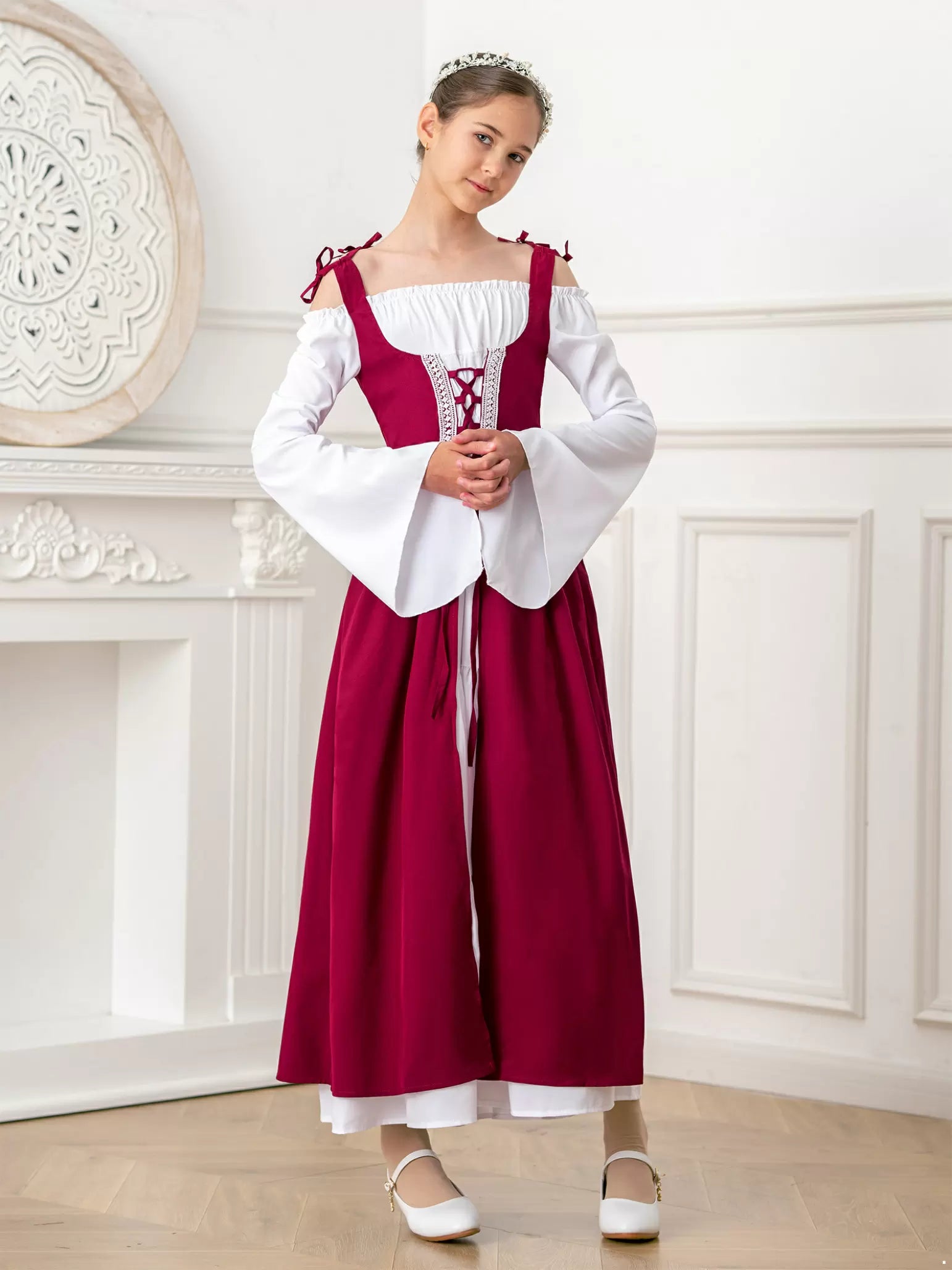 Costume da principessa medievale per bambina in abito rinascimentale