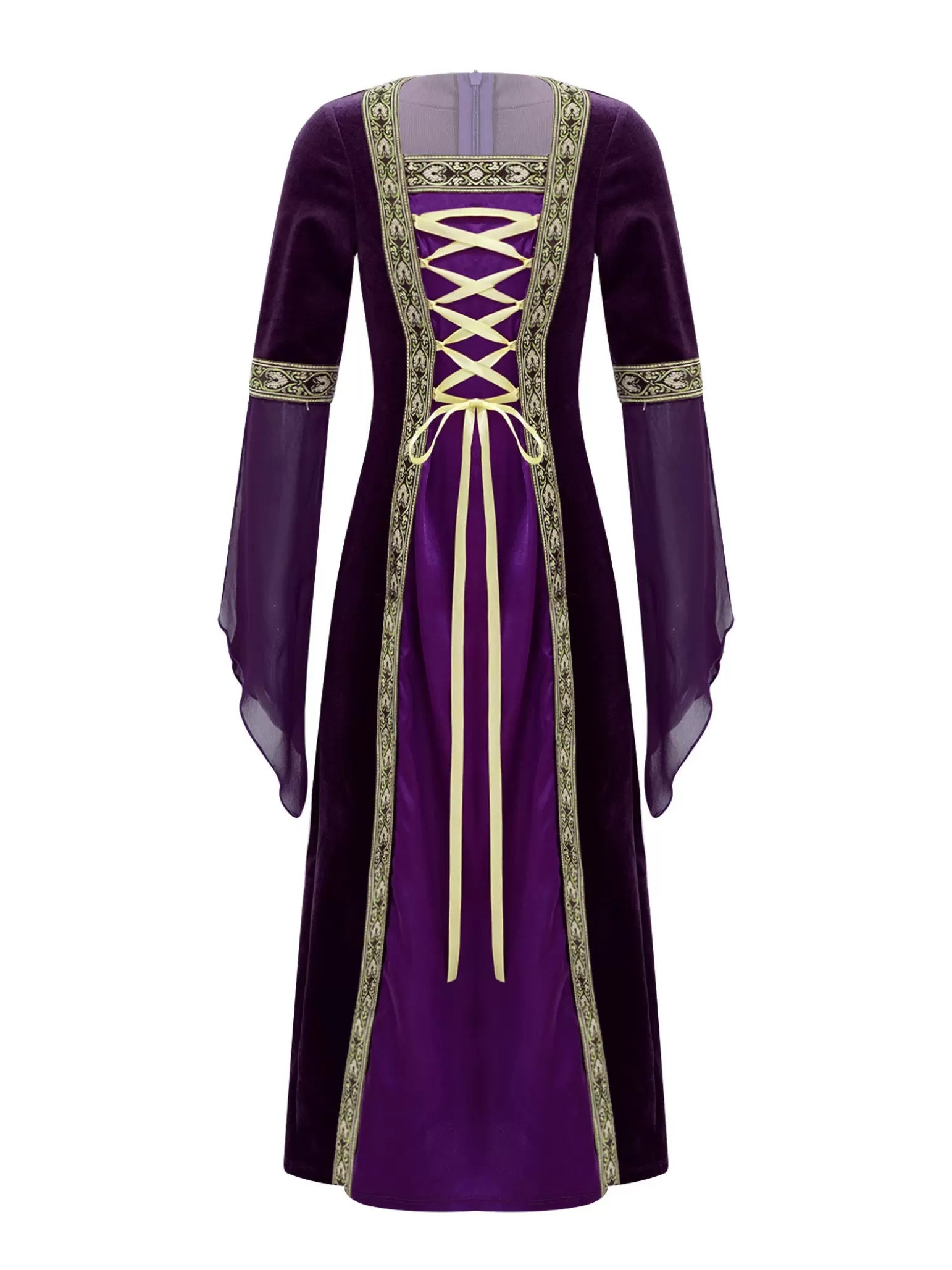 Costume Renaissance médiévale pour filles, robe vintage à manches longues