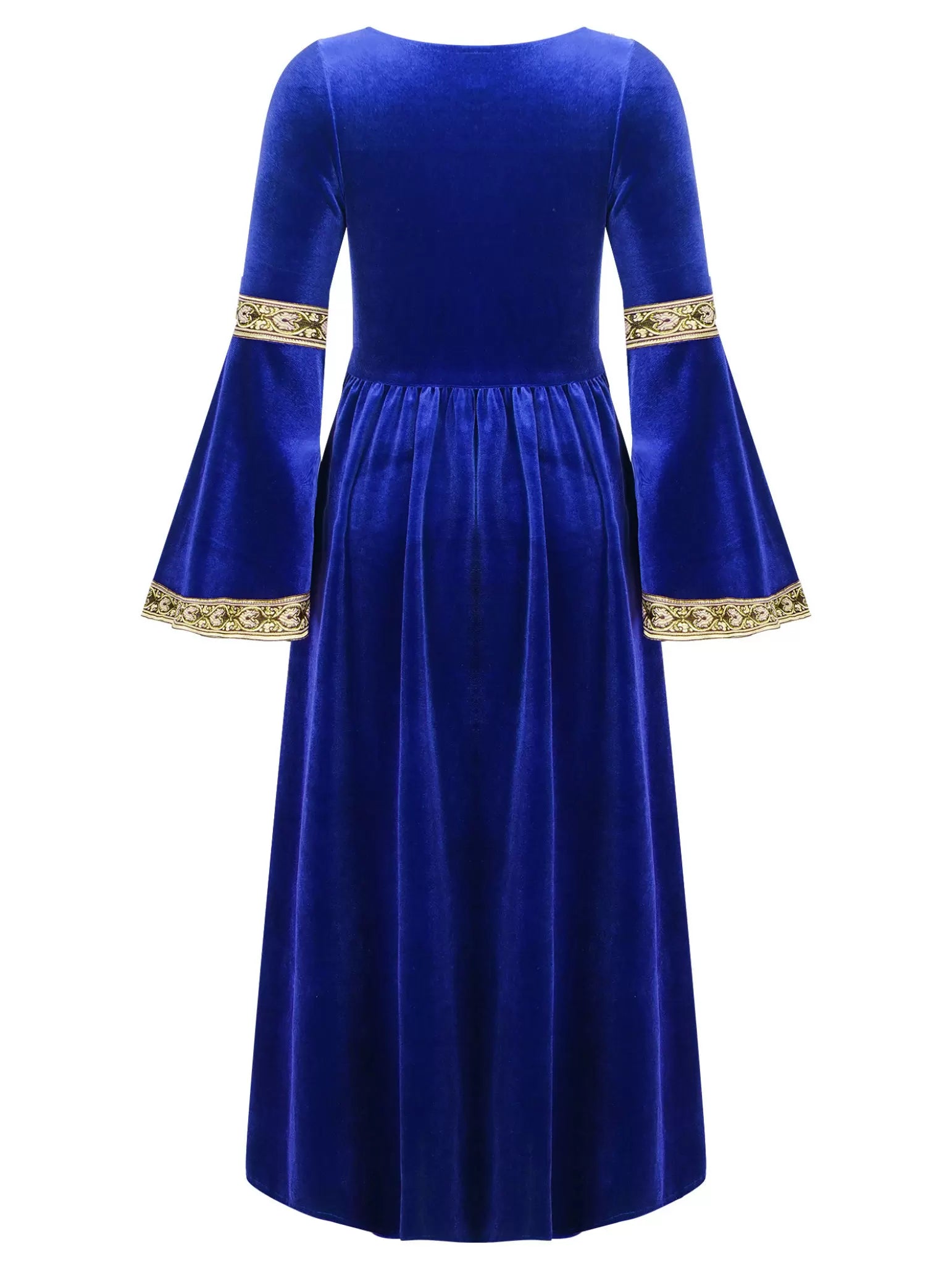 Girls Medieval Princess Costume Velvet Long Maxi Victorian Dress