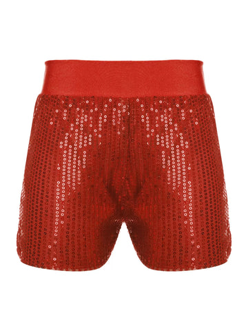 Pantaloncini da ballo con paillettes scintillanti per ragazze Costume da performance latina jazz