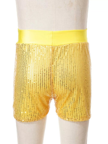 Girls Sparkly Sequins Dance Shorts Jazz Latin Performance Costume