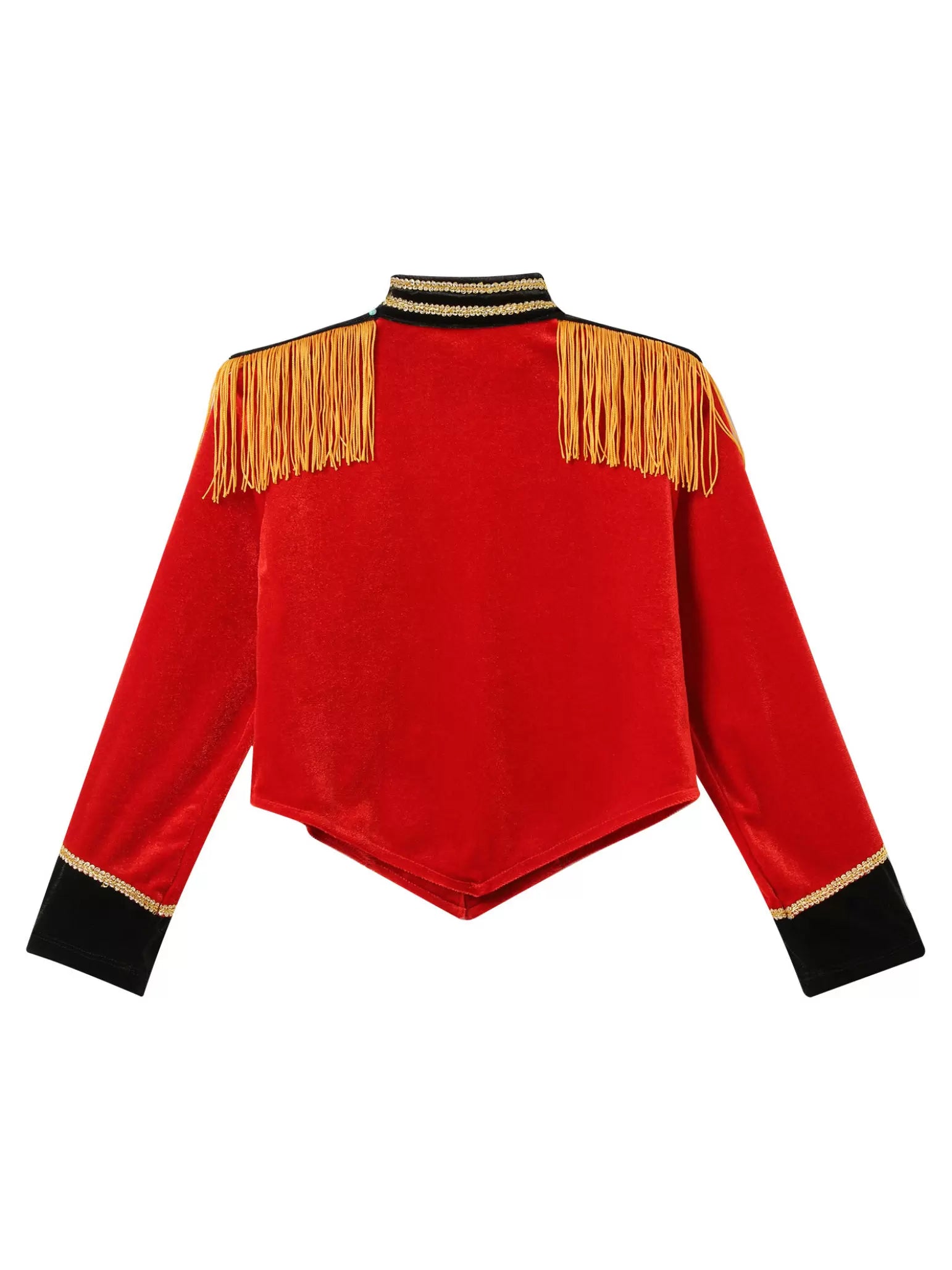 Costume de maître de cirque pour filles, veste à manches longues avec franges et pompons