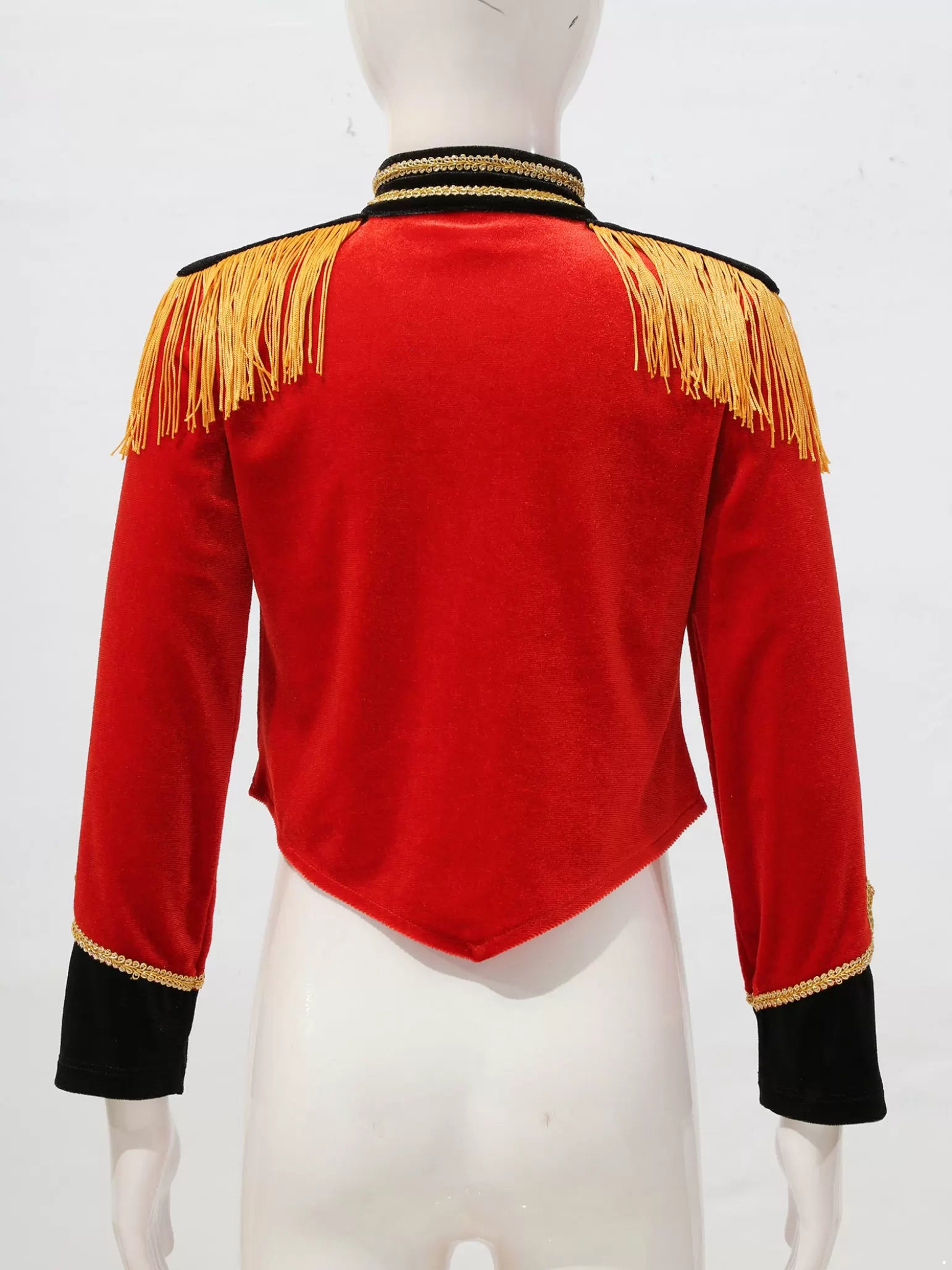 Costume de maître de cirque pour filles, veste à manches longues avec franges et pompons