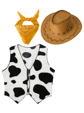 Kids Cowboy Costume Halloween Western Rodeo Role Play Dress Up Outfit