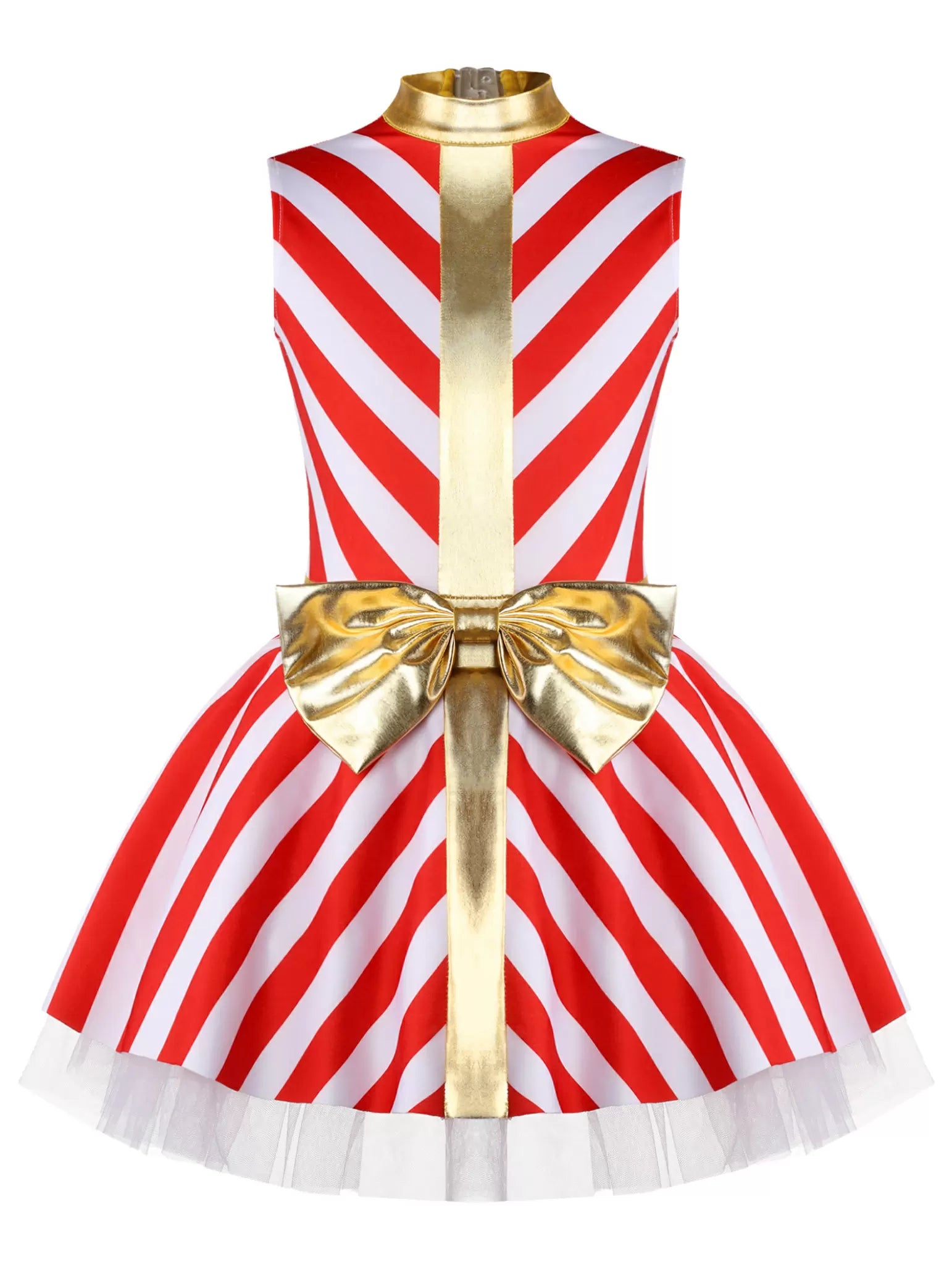 Girls Christmas Candy Cane Costume Xmas Dance Stage Performance Dress