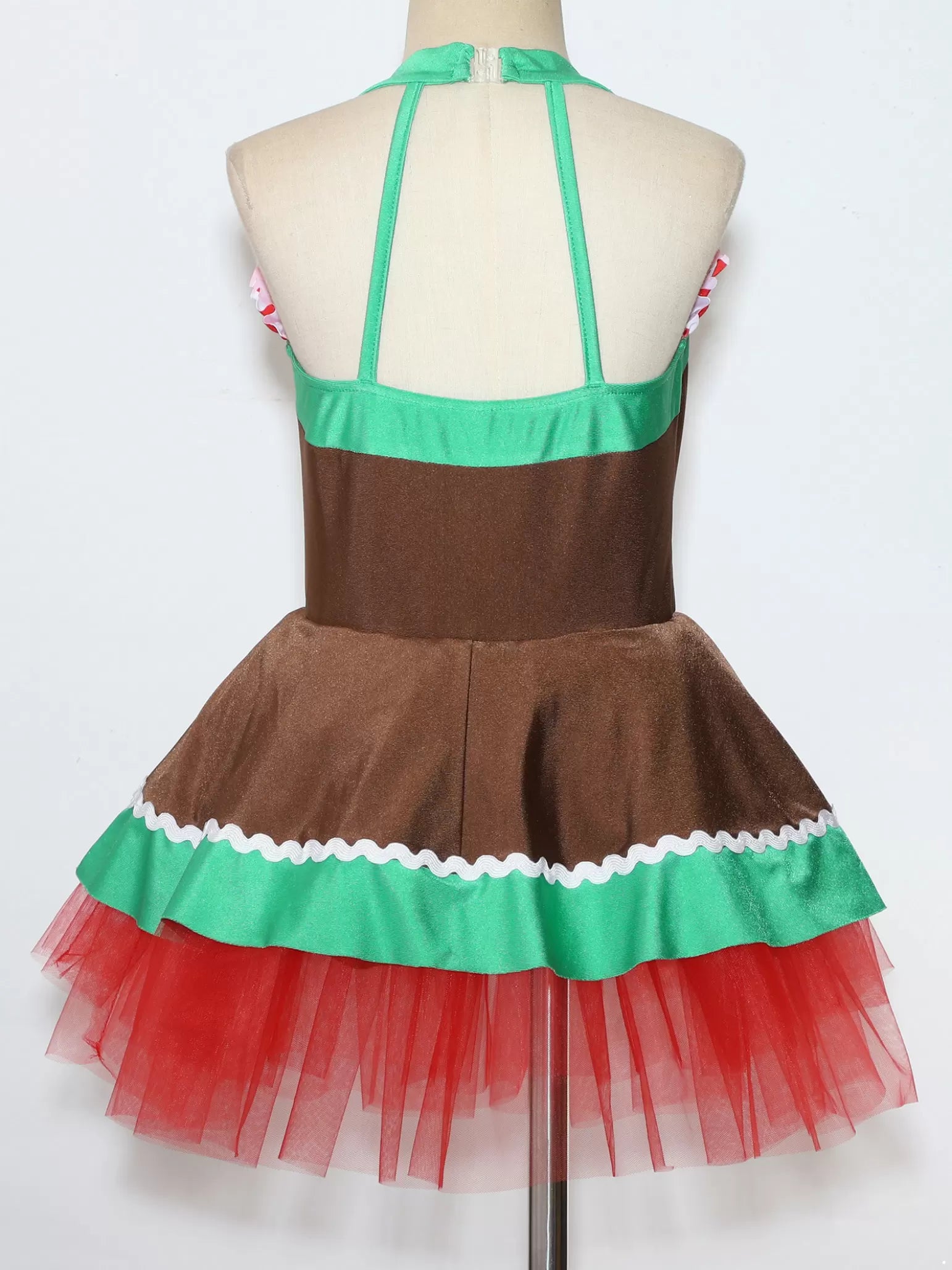 Costume de bonhomme en pain d'épice de noël pour filles, robe Tutu de danse de noël