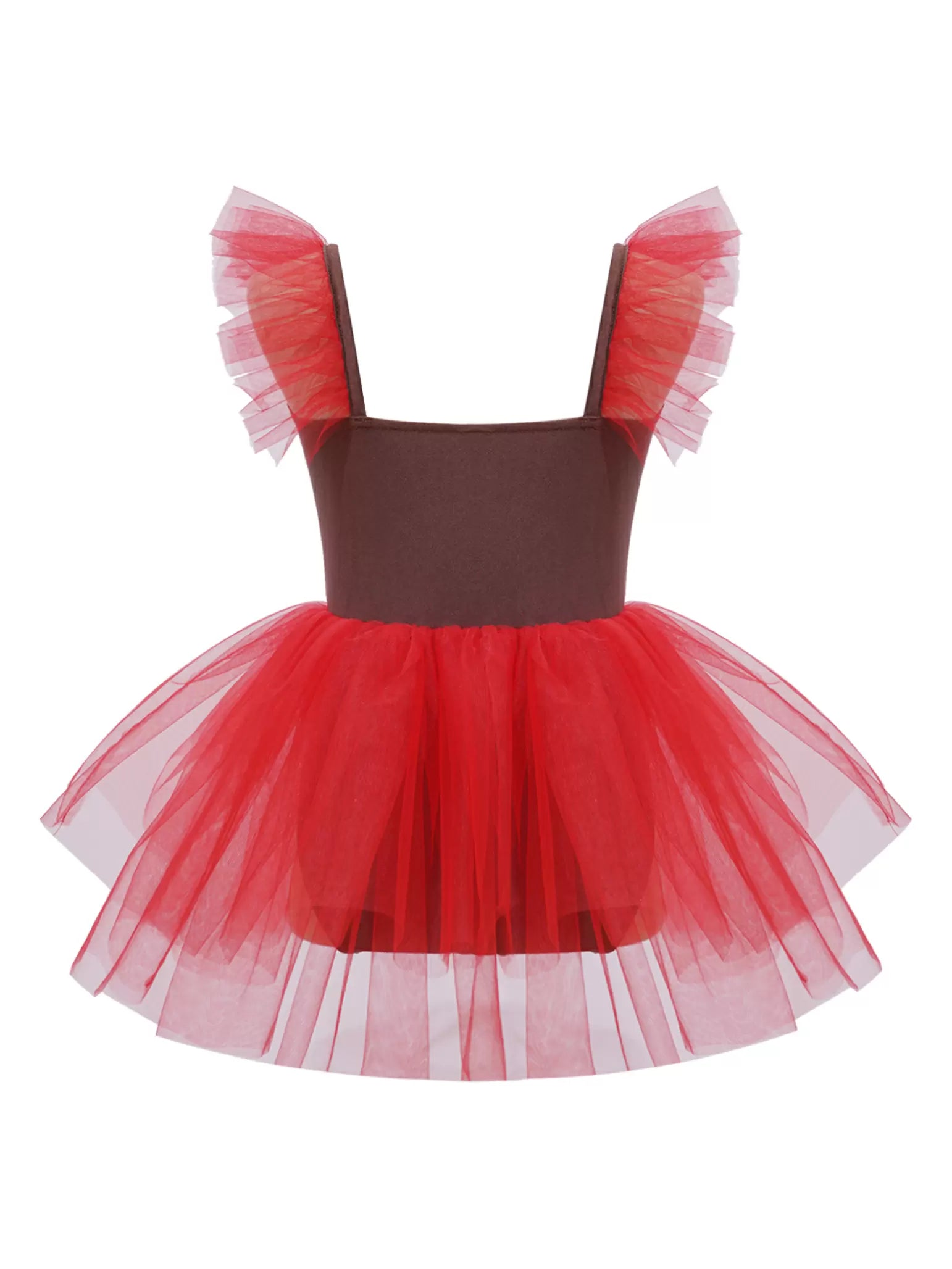 Girls Gingerbread Man Costume Christmas Dance Tutu Dress Leotard