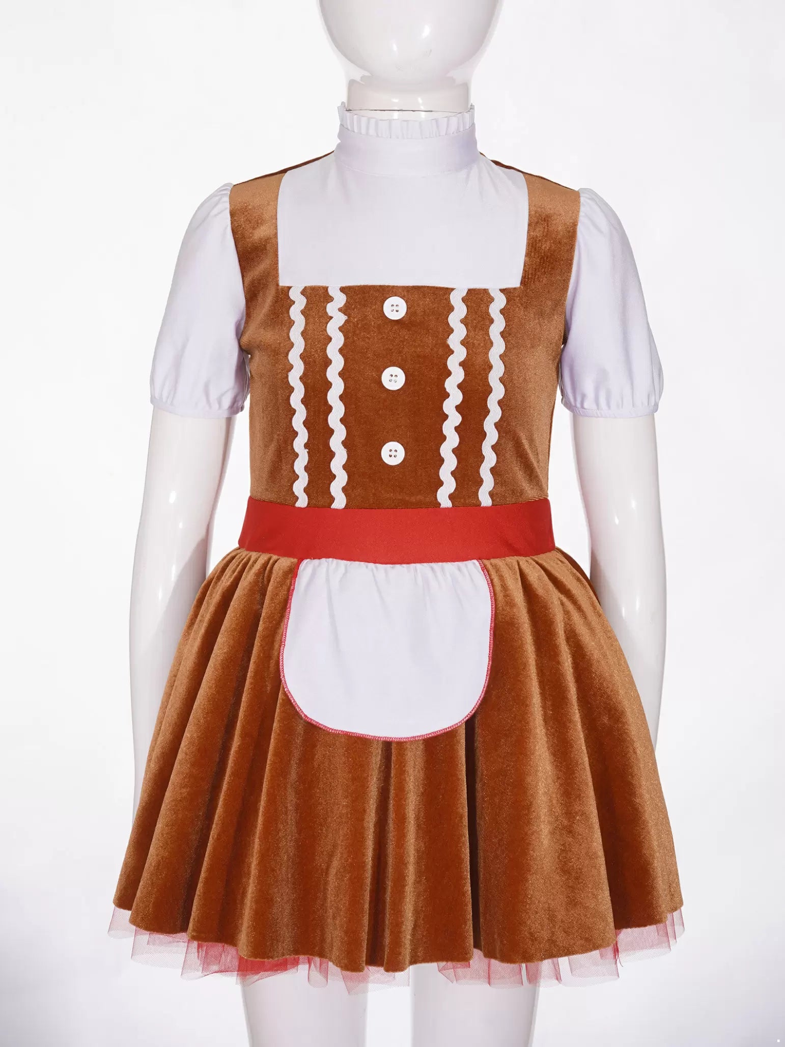 Girls Gingerbread Man Dresses for Christmas Cosplay Party Dress Up