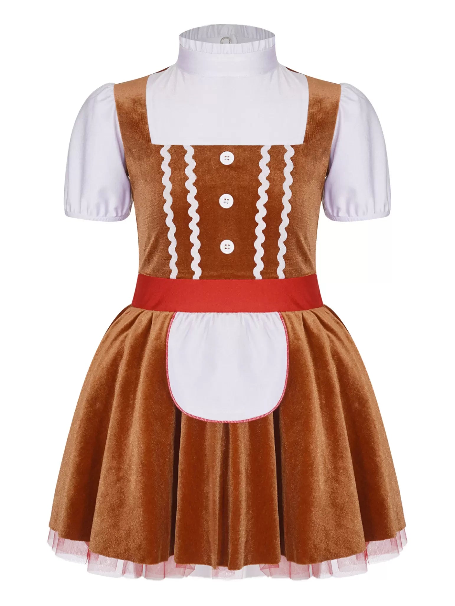 Girls Gingerbread Man Dresses for Christmas Cosplay Party Dress Up