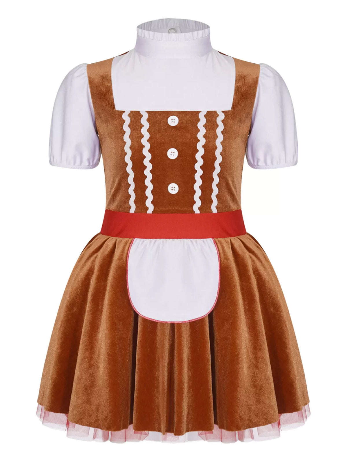 Girls Gingerbread Man Dresses for Christmas Cosplay Party Dress Up