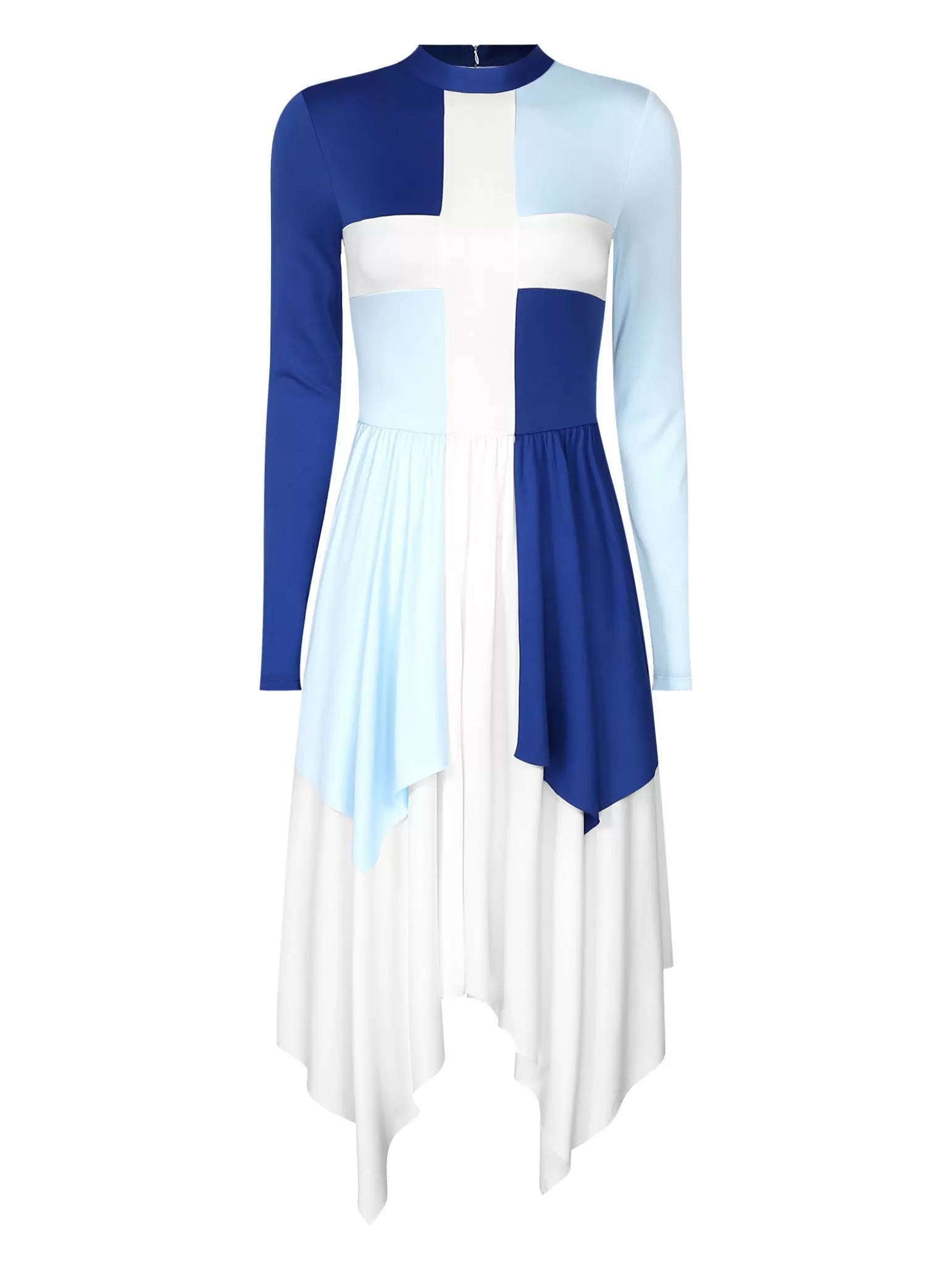 Women Color Block Liturgical Praise Dance Dress