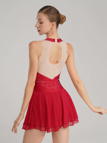 Costume de spectacle de danse de patinage artistique pour femmes