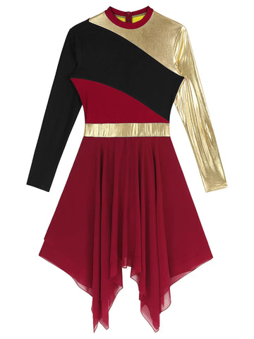 Womens Color Block Church Worship Costume