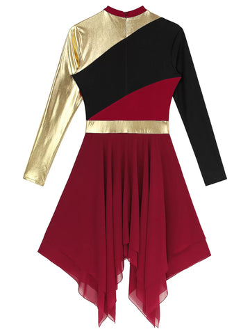 Womens Color Block Church Worship Costume