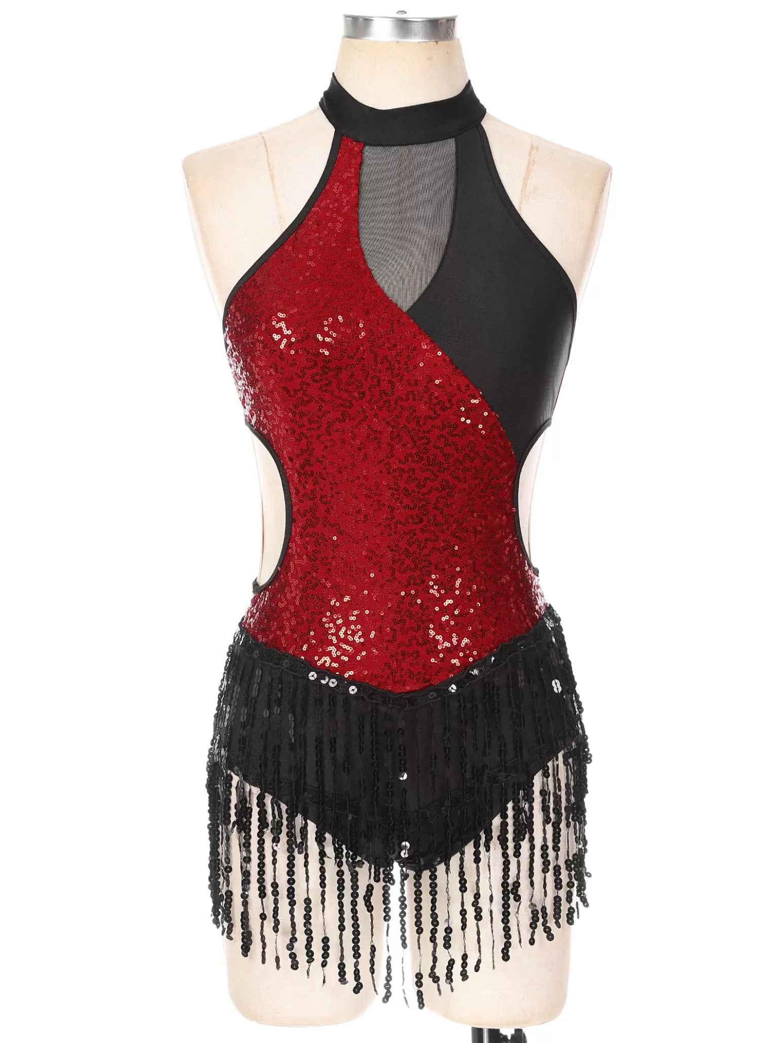 Women's Fringe Sequin Latin Dance Dress