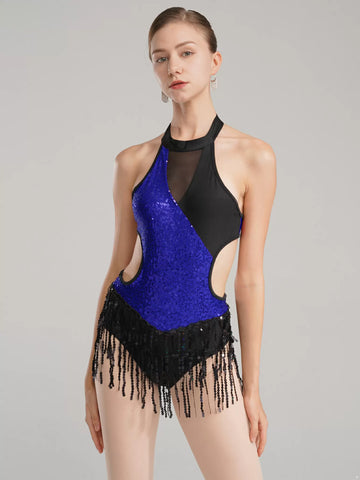 Women's Fringe Sequin Latin Dance Dress