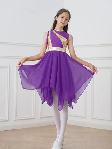 Kids Girls Lyrical Praise Dance Dress Liturgical Worship Costume