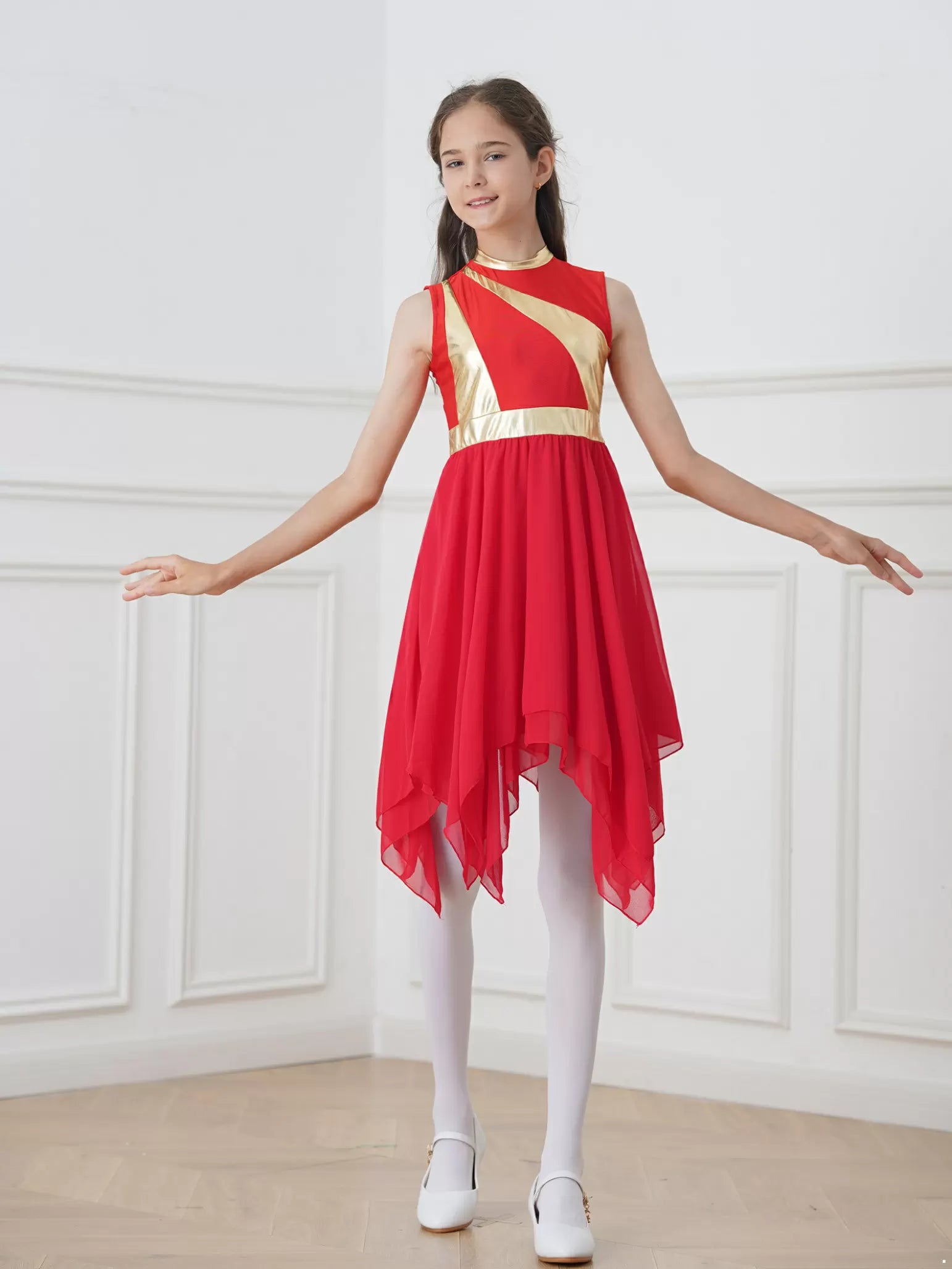 Kids Girls Lyrical Praise Dance Dress Liturgical Worship Costume