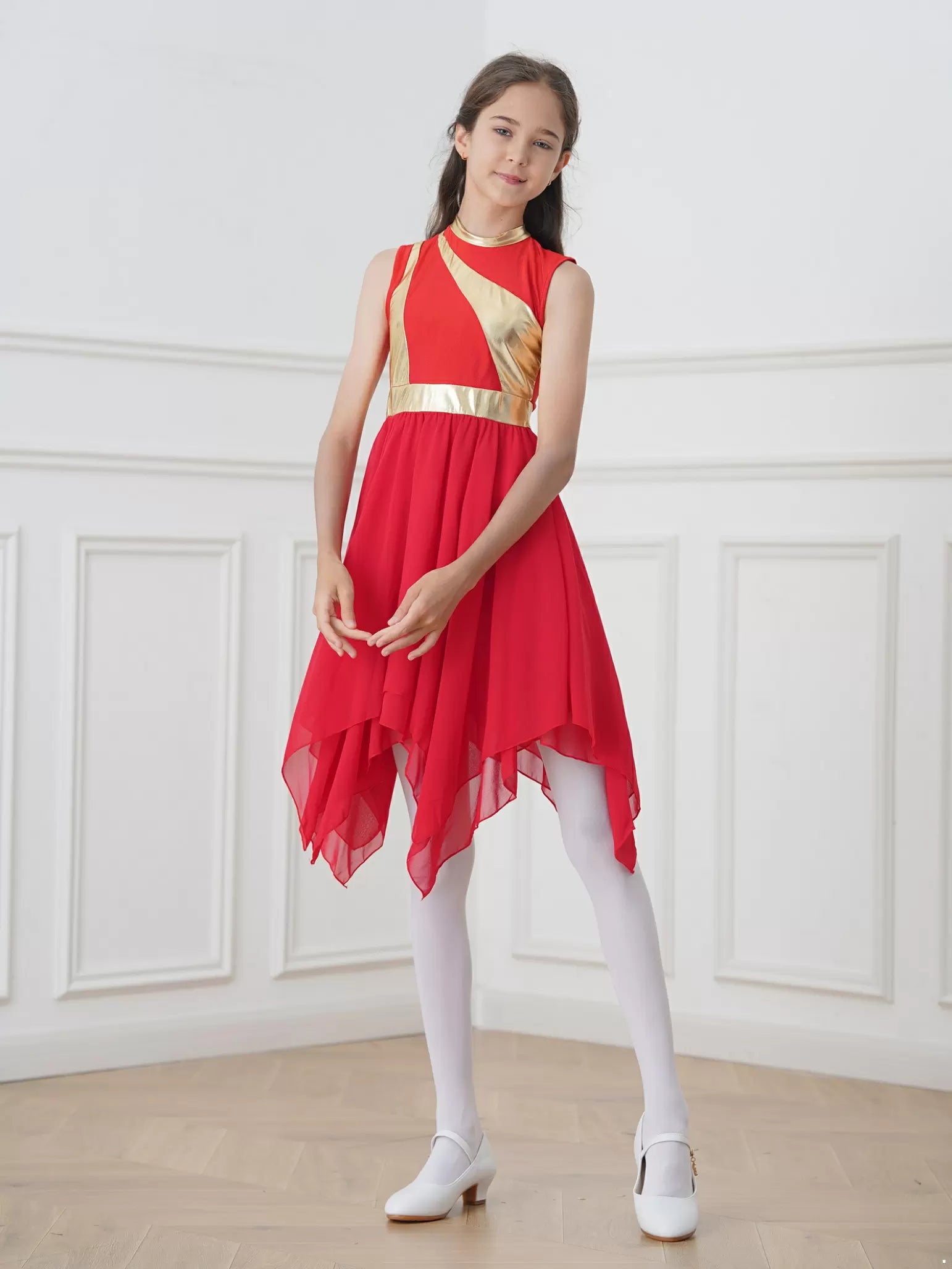 Robe de danse de louange lyrique pour enfants filles, Costume de culte liturgique