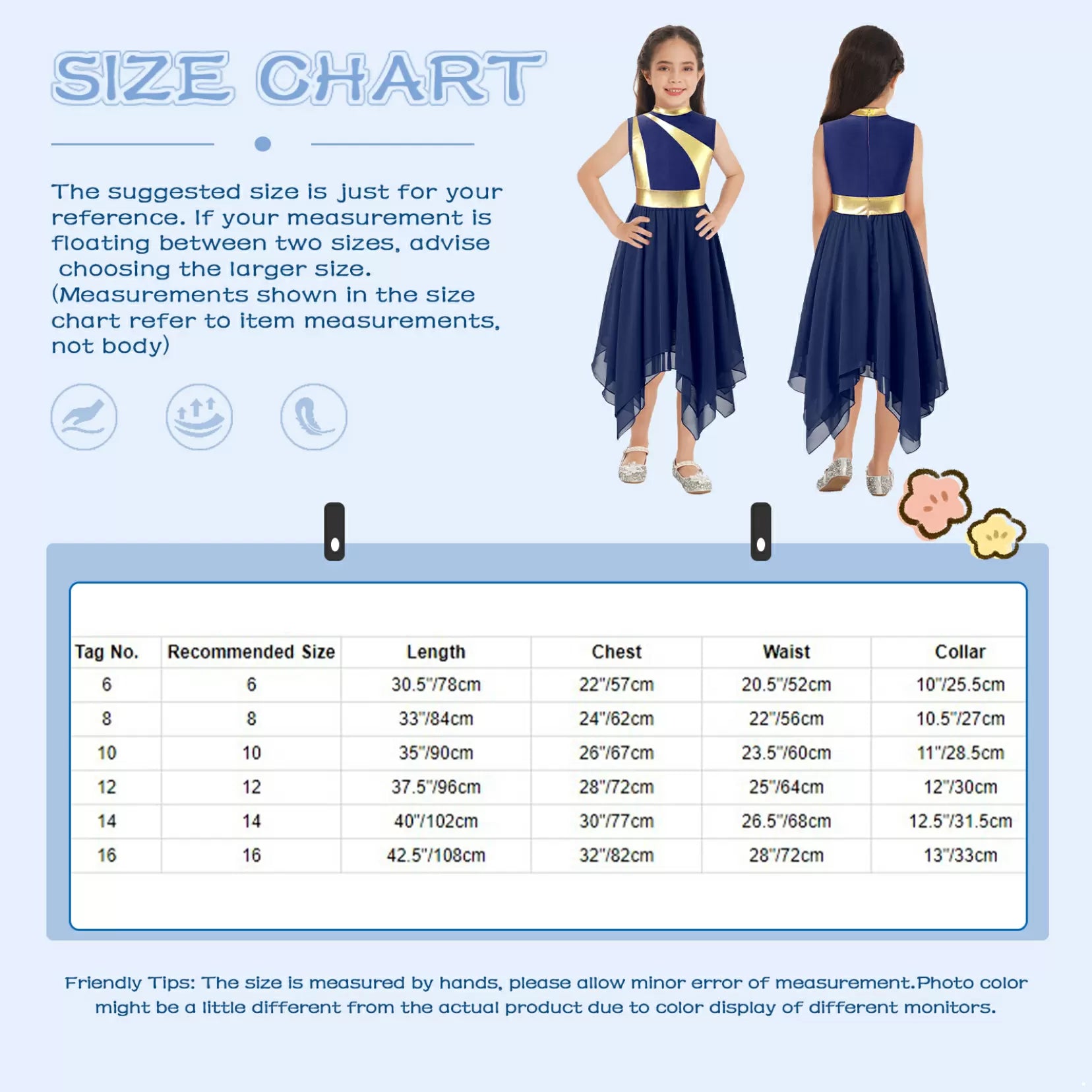 Kids Girls Lyrical Praise Dance Dress Liturgical Worship Costume