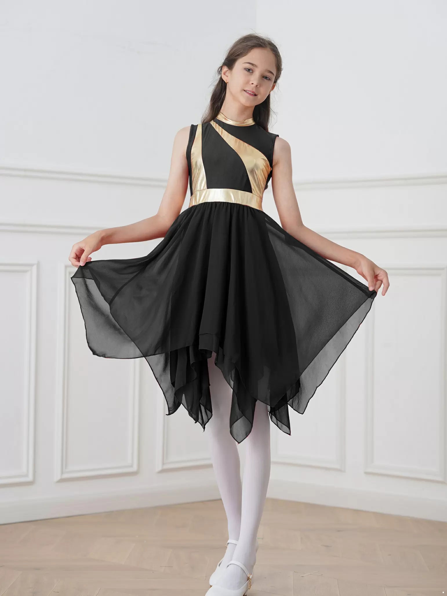 Kids Girls Lyrical Praise Dance Dress Liturgical Worship Costume