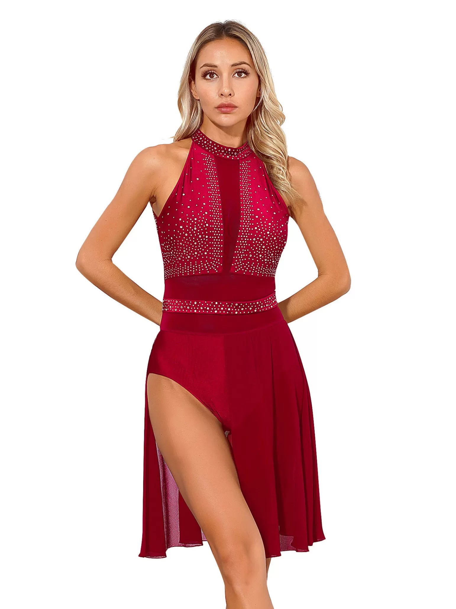 Women Halter Neck Lyrical Dance Costume