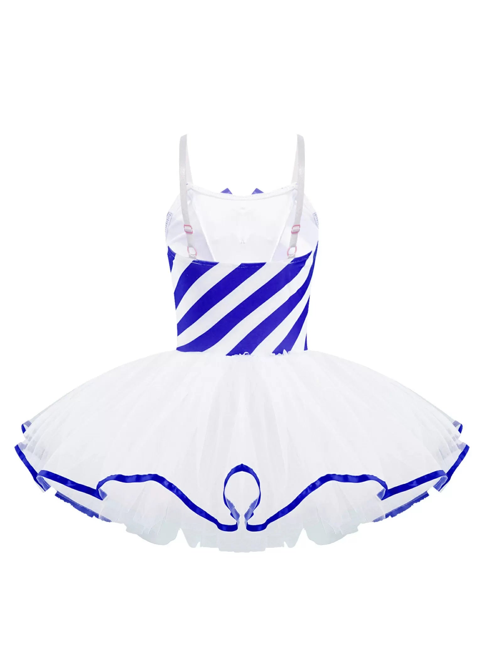 Kids Girls Christmas Sleeveless Bowknot Stripes Mesh Tutu Dress