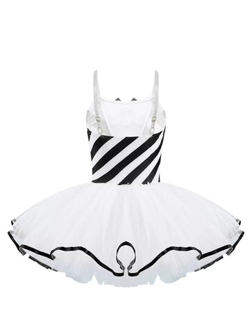 Robe Tutu de Noël en maille sans manches pour filles, avec nœud papillon et rayures