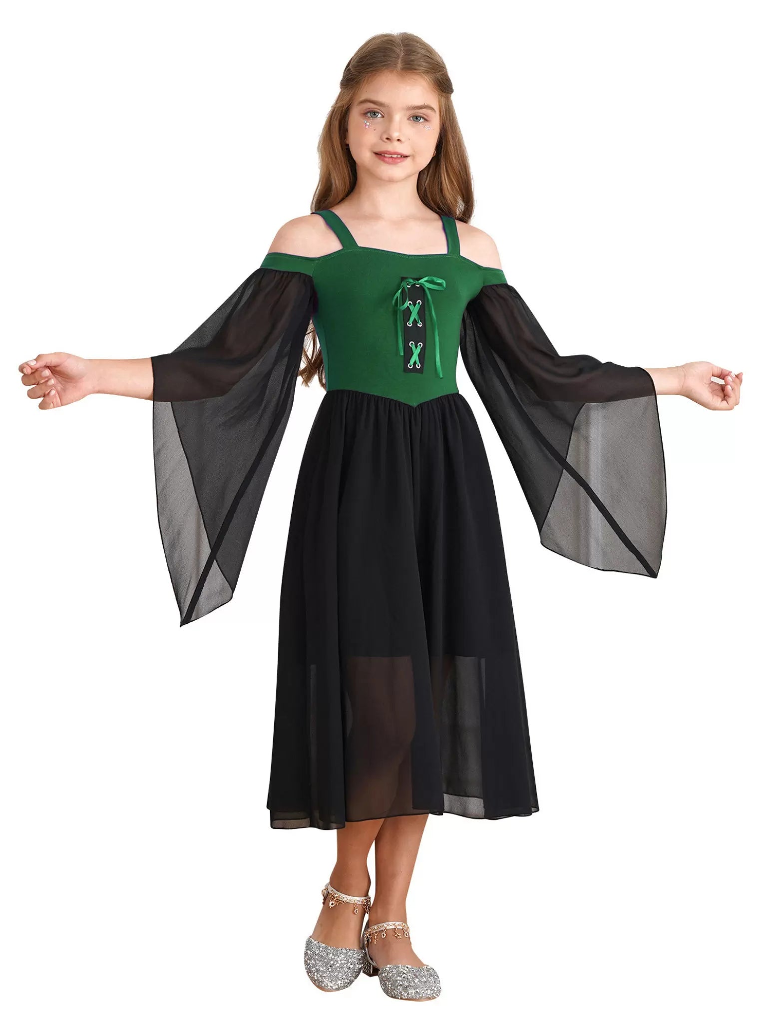 Kids Girls Halloween Medieval Renaissance Gothic Dress