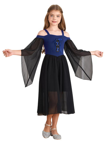 Kids Girls Halloween Medieval Renaissance Gothic Dress