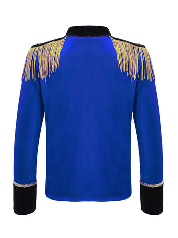 Kids Boys Velvet Drum and Trumpet Team Honor Guard Uniform Coats