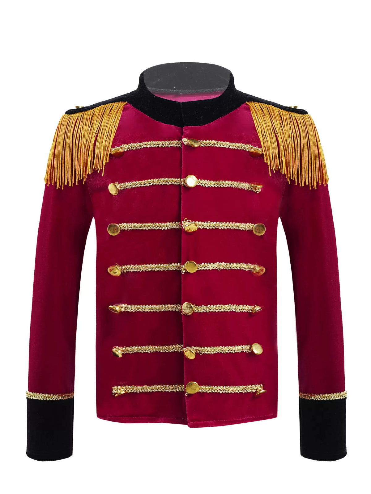 Kids Boys Velvet Drum and Trumpet Team Honor Guard Uniform Coats