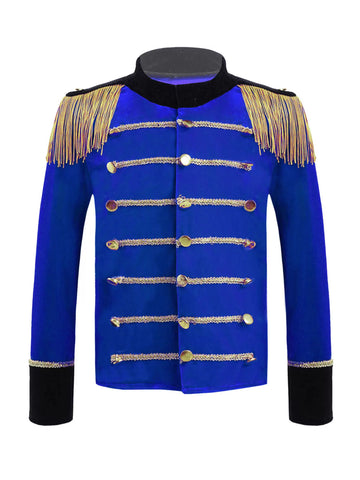 Manteaux d'uniforme de garde d'honneur de l'équipe de tambour et de trompette en velours pour enfants garçons