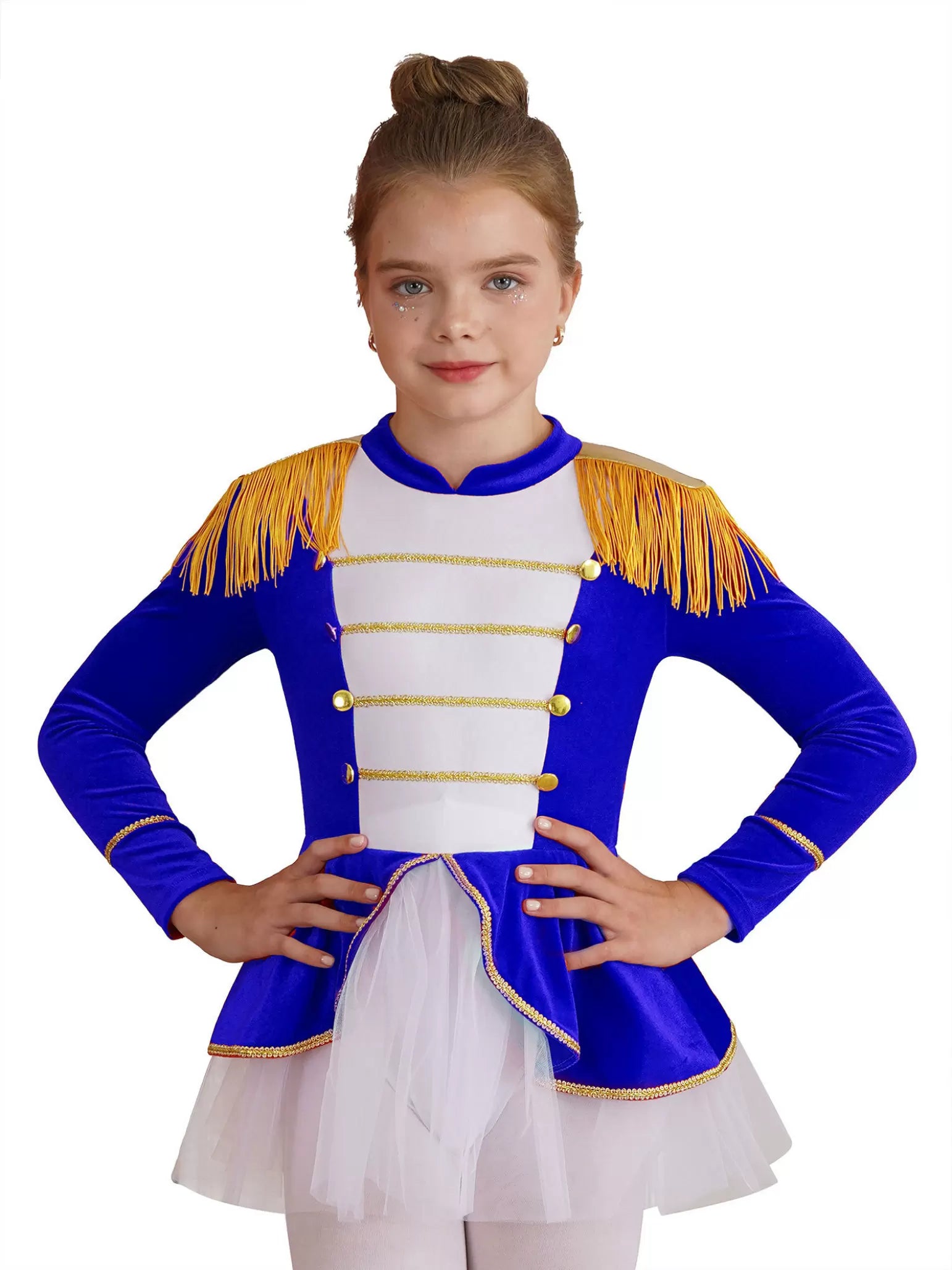 Robe de justaucorps de cirque tutu en maille à manches longues pour filles