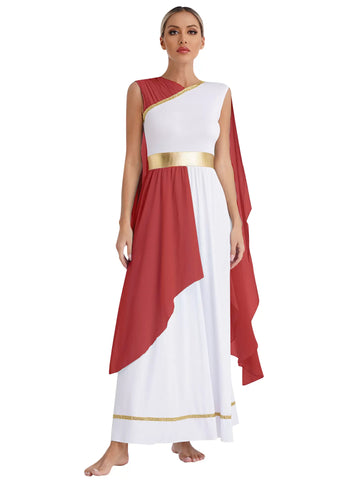 Robe d'Halloween en mousseline de soie pour femmes, robe à manches cape, Costume de Cosplay grec Beaty