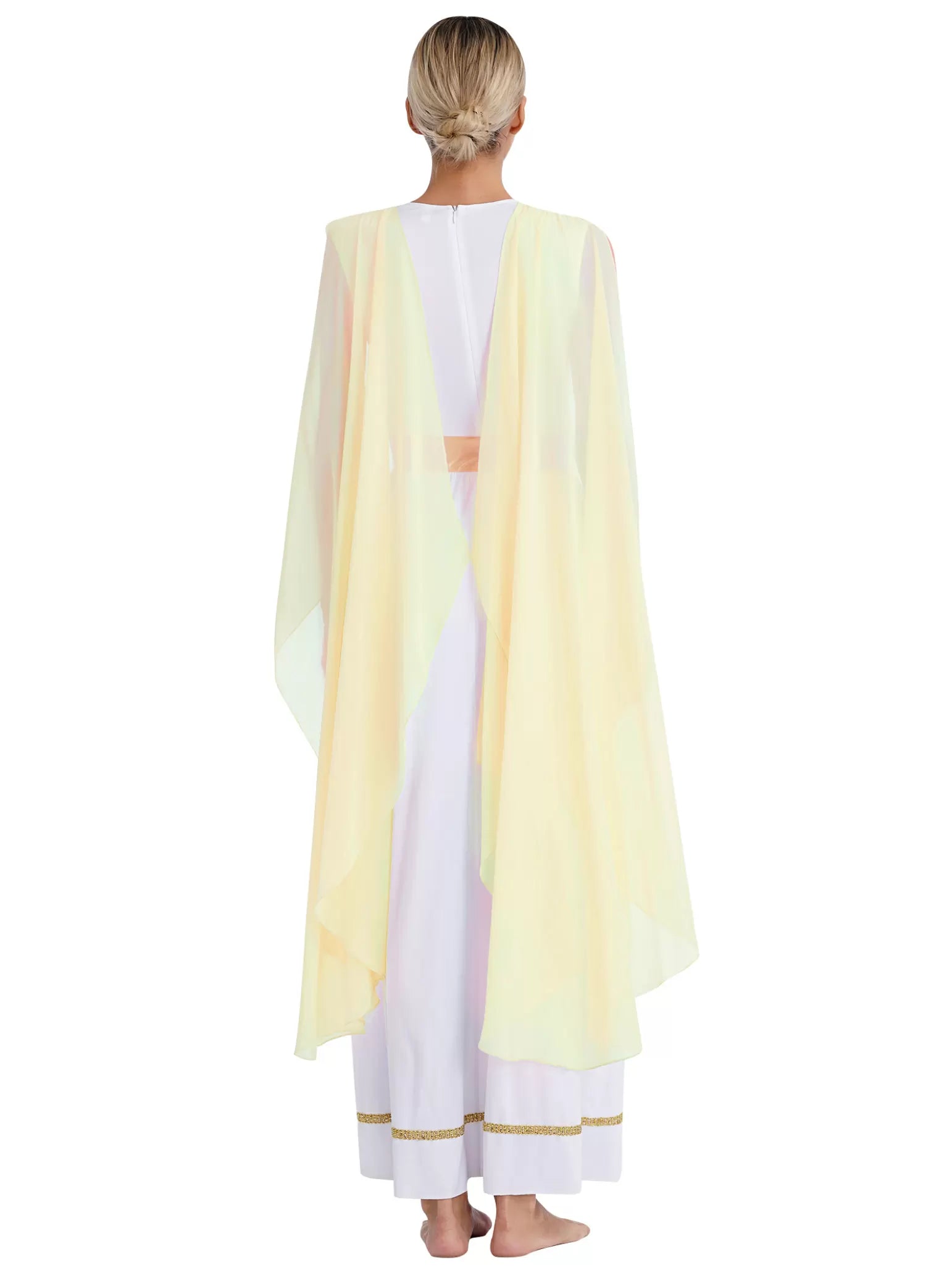 Robe d'Halloween en mousseline de soie pour femmes, robe à manches cape, Costume de Cosplay grec Beaty