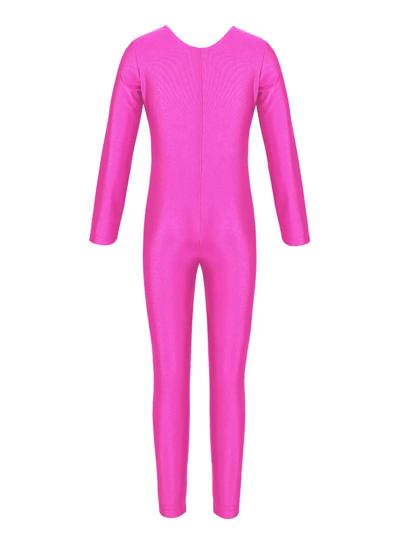 Unitard de gymnastique solide à manches longues pour enfants filles