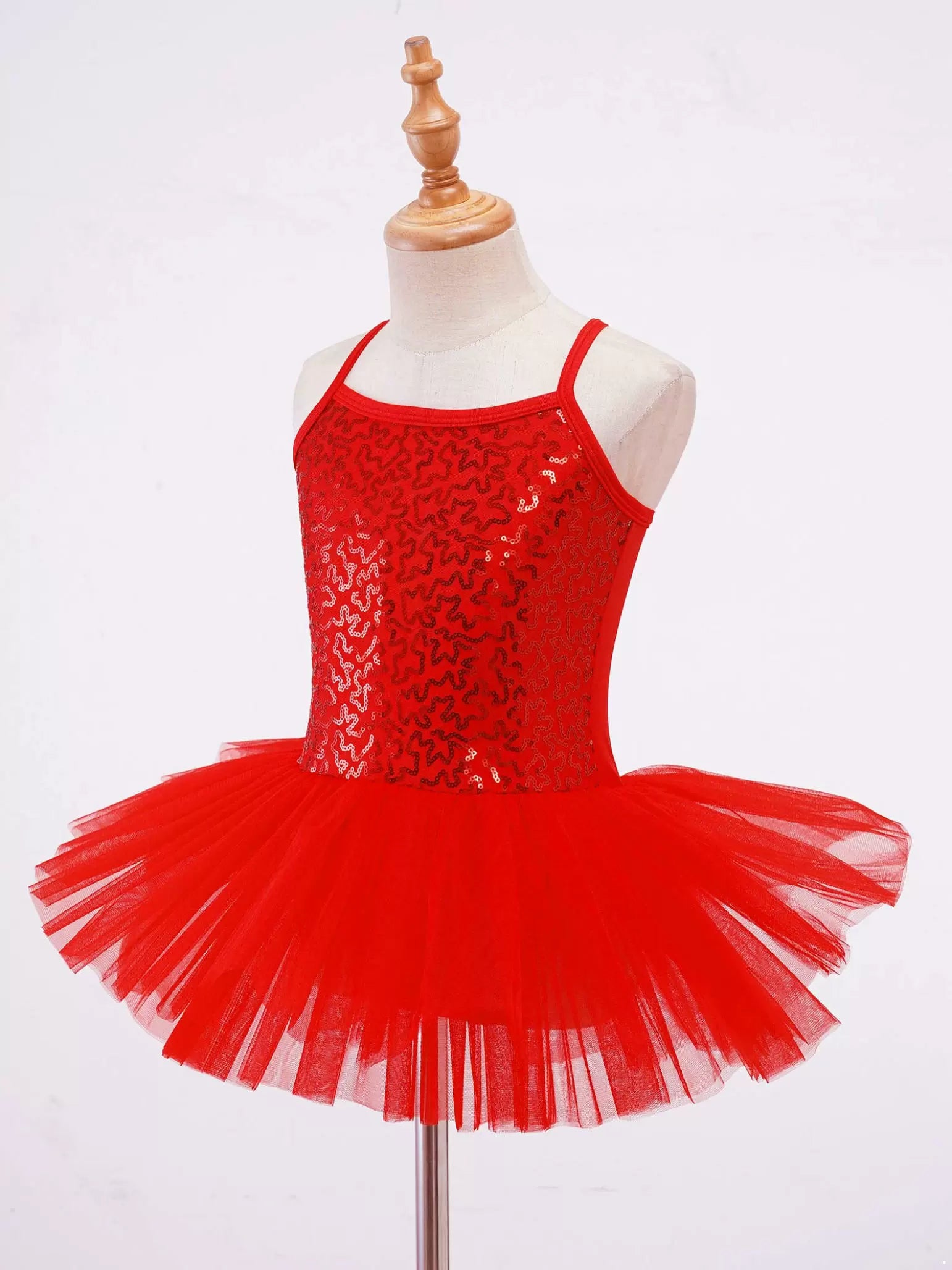 Kids Girls Sequin Tutu Ballet Dance Tank Dress