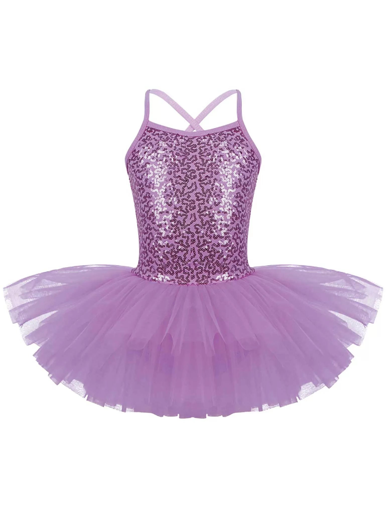 Vestito da canotta da ballo per balletto con tutù di paillettes per bambina