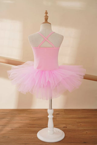 Kids Girls Sequin Tutu Ballet Dance Tank Dress