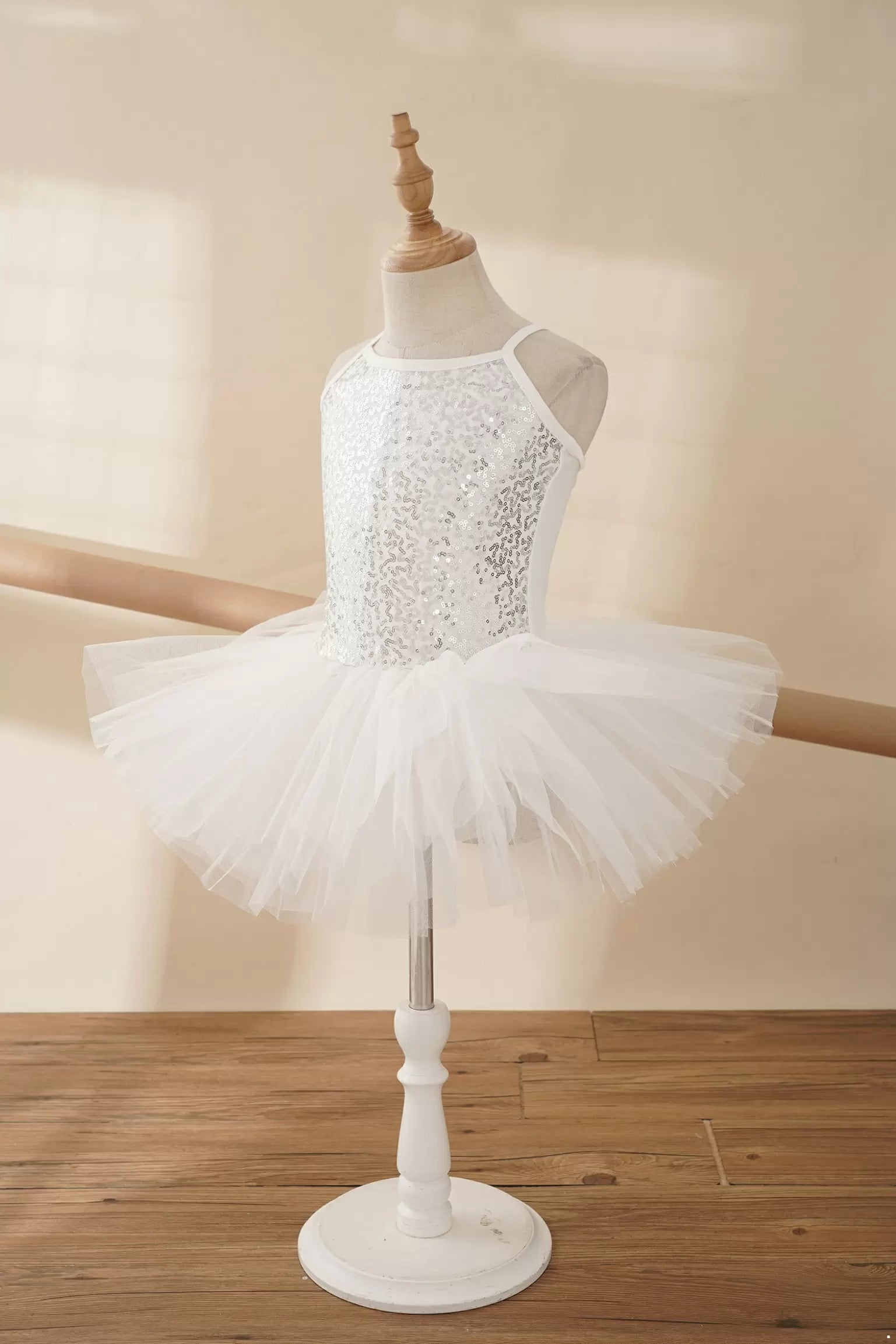 Kids Girls Sequin Tutu Ballet Dance Tank Dress