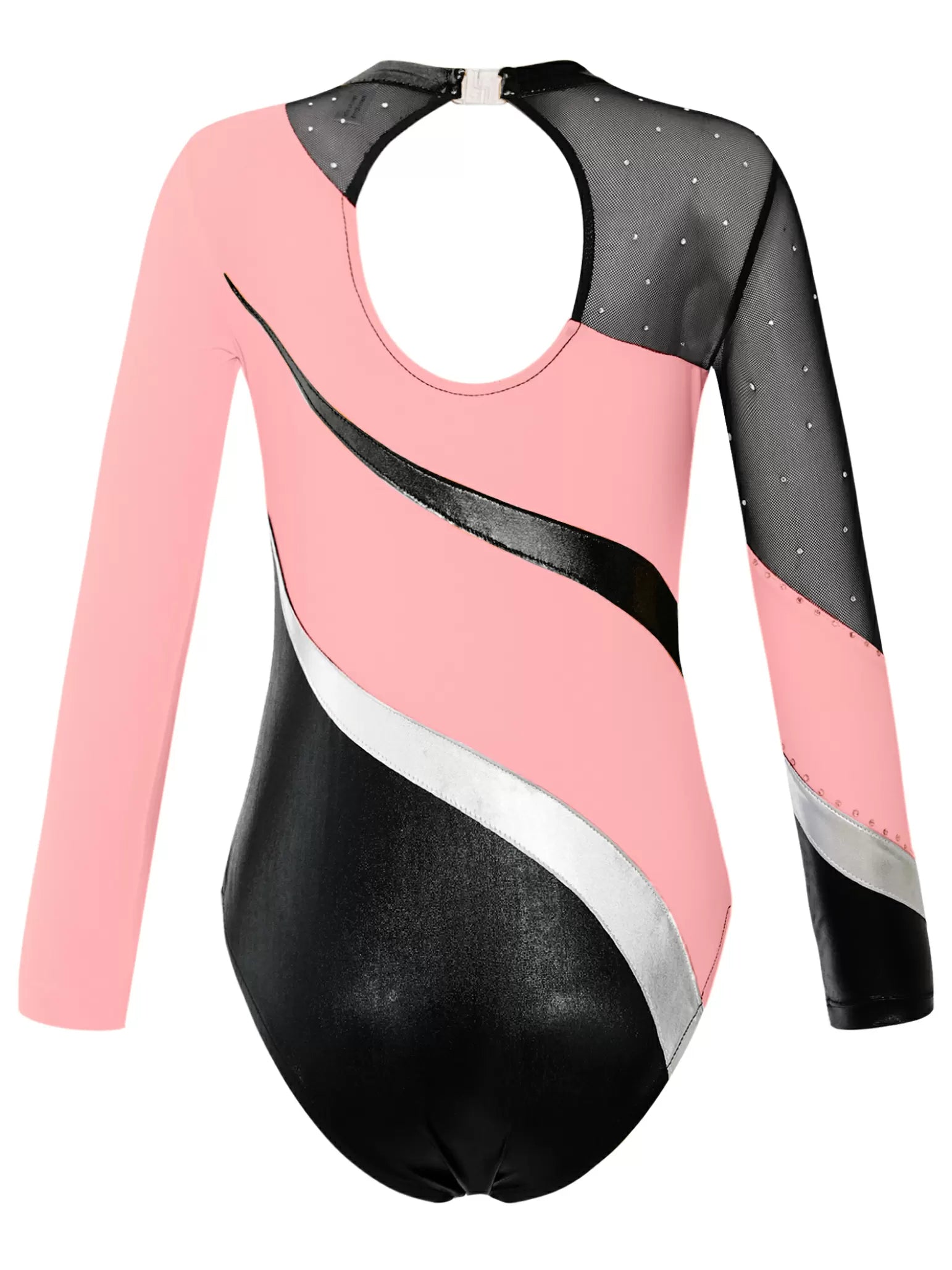 Kids Girls Long Sleeve Hollow Back Dance Leotards