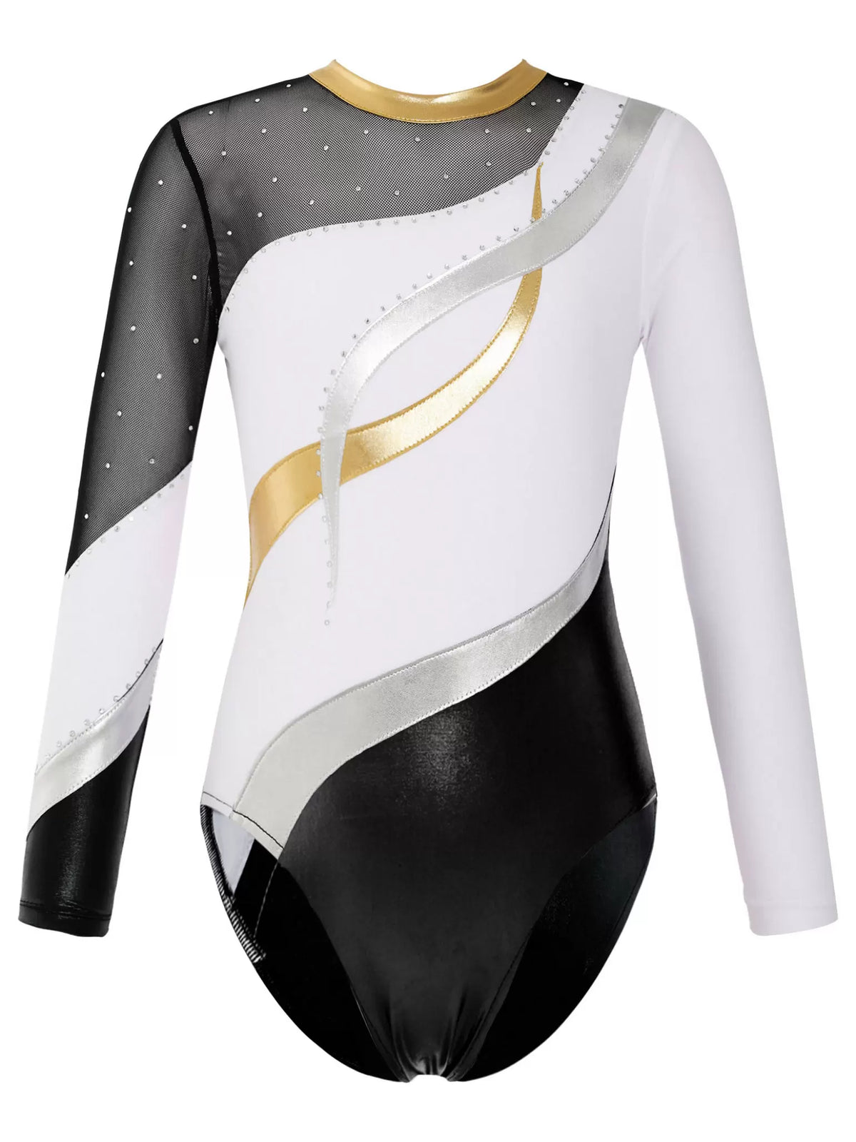 Kids Girls Long Sleeve Hollow Back Dance Leotards