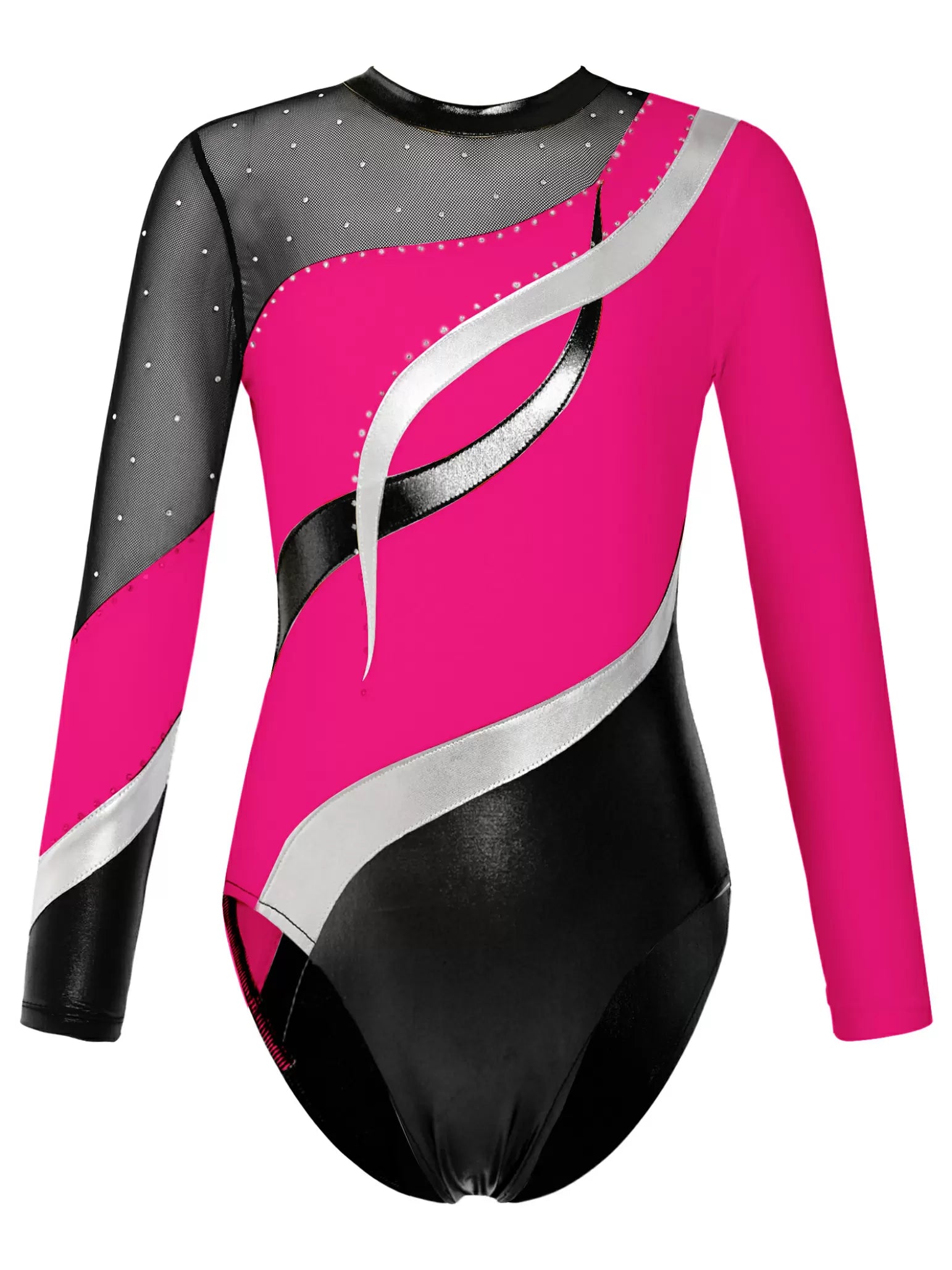 Kids Girls Long Sleeve Hollow Back Dance Leotards