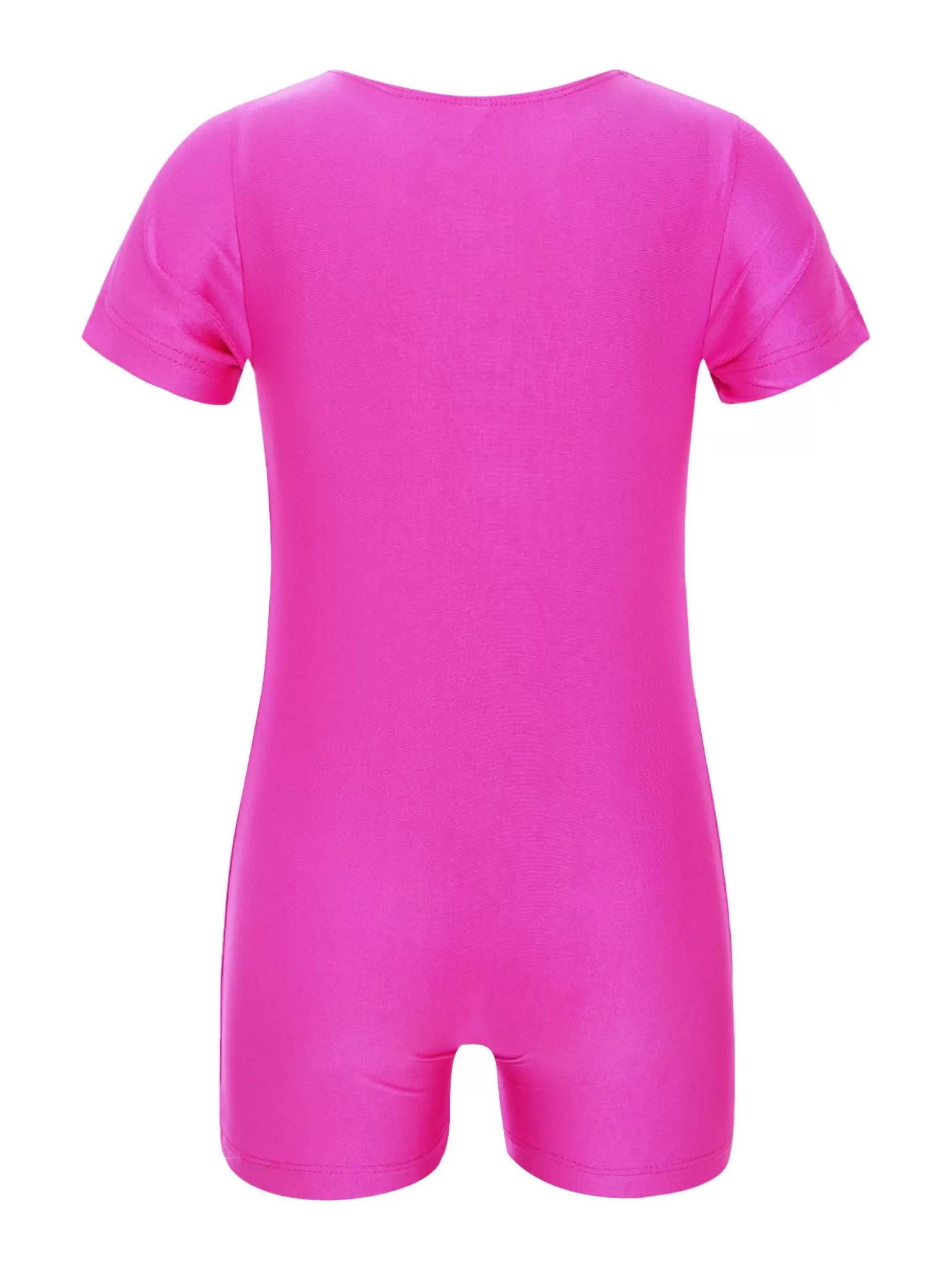 Kids Short Sleeves Solid Gymnastics Dance Unitard