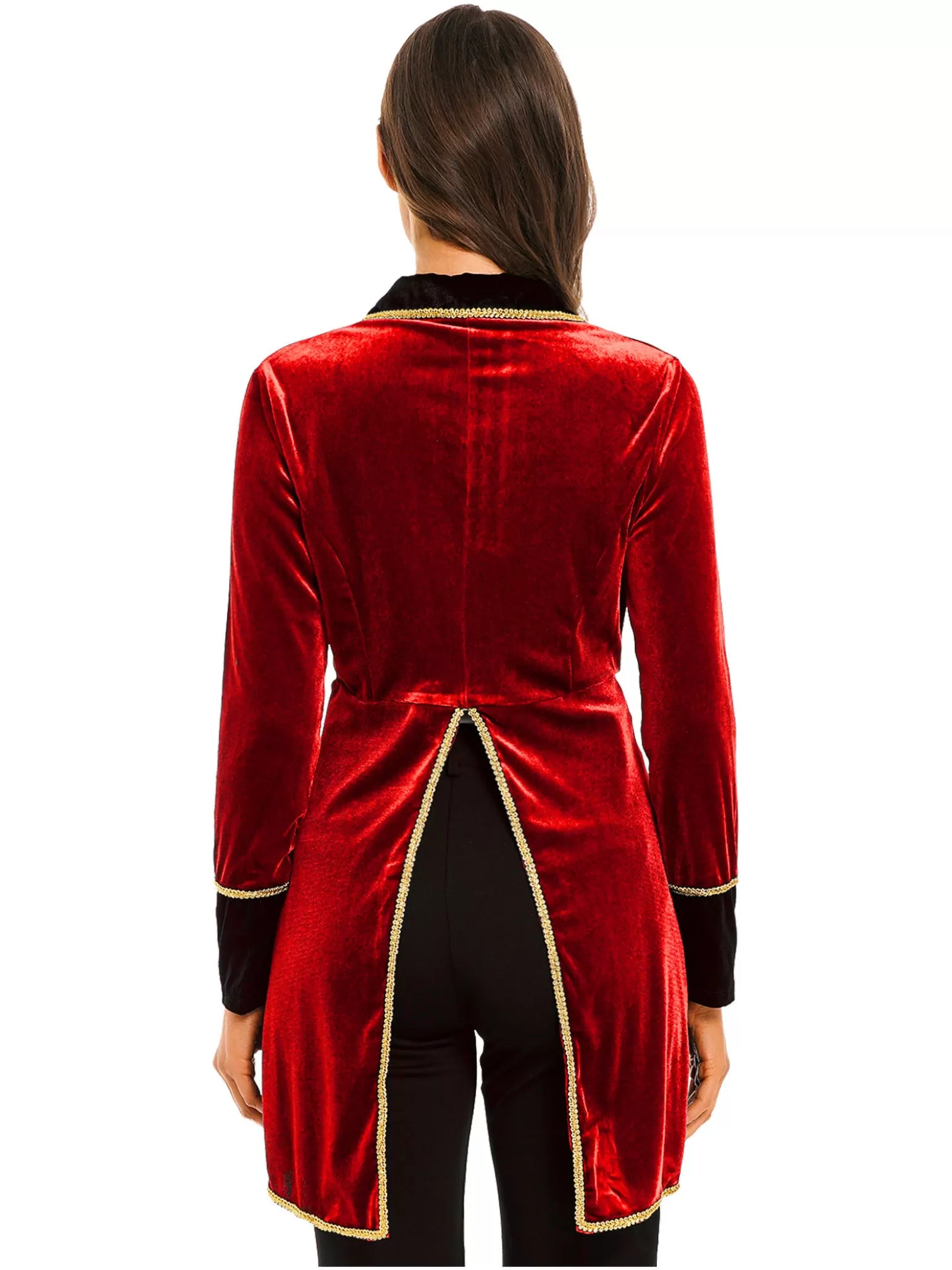 Women Halloween Velvet Swallow-Tailed Coat Long Sleeve Lapel Blazer